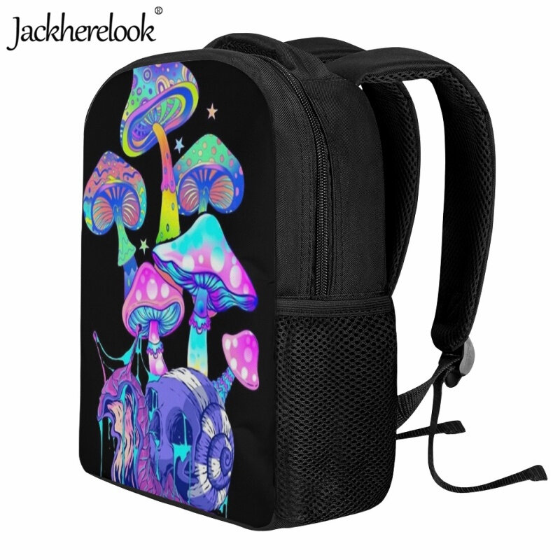 Jackherelook Art Mushroom Plant School Bag Children's Fashion New 3D Printing Backpack Casual Trend Pupils Kids Bookbags Gift