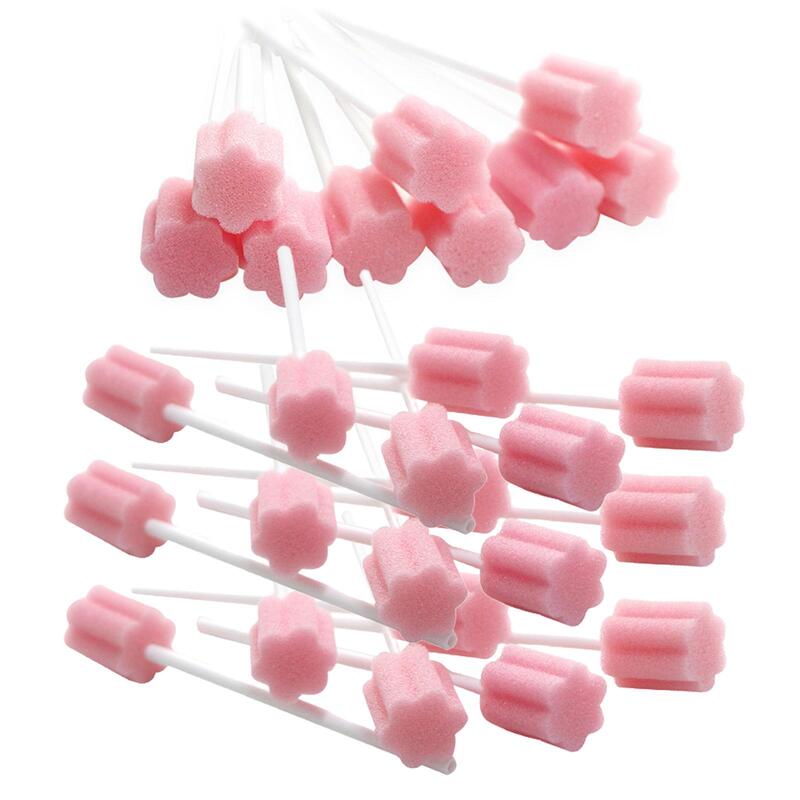 100Pcs Teeth Cleaning Sponge Portable Disposable Oral Care Sponge Swab for Tongues Coating Oral Cleaning Bad Breath  Breath