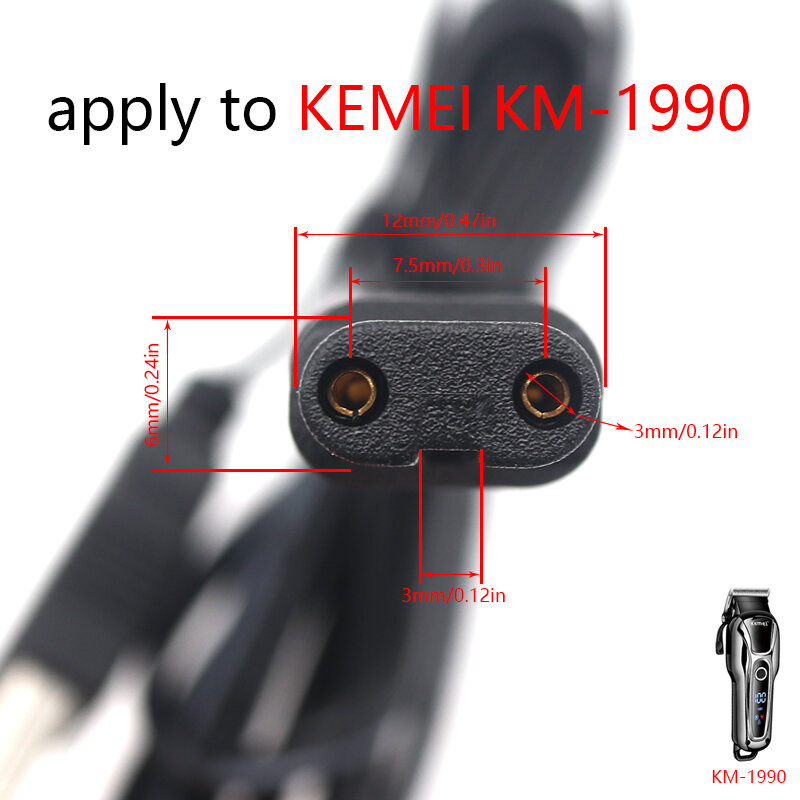 Apply to KEMEI KM-1990 Professional Hair Clipper Original USB Charger Charging Cable Power Cord Barber Accessories
