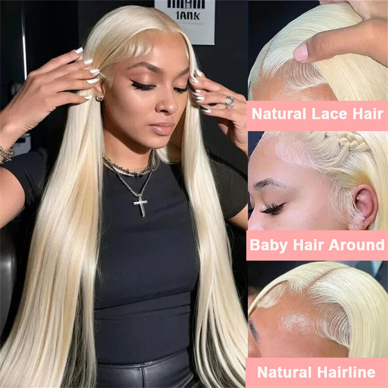 613 Hd koronkowa peruka frontalna ludzkie włosy 30 Cal blond brazylijska 13x4 koronkowa peruka frontalna proste włosy ludzkie kolorowe peruki wstępnie oskubane