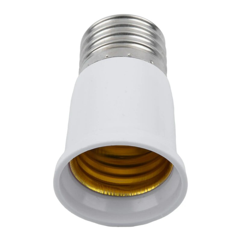 Estender a base do soquete para lâmpada, suporte da lâmpada, adaptador de extensão, conversor durável, branco, E27 a E27, 1pc