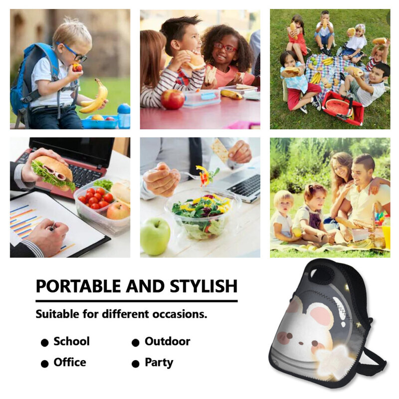Cartoon Children's Lunch Bag Thermal Insulation Aluminum Film High Quality Waterproof Oxford Cloth Portable Lunch Bags Tote New