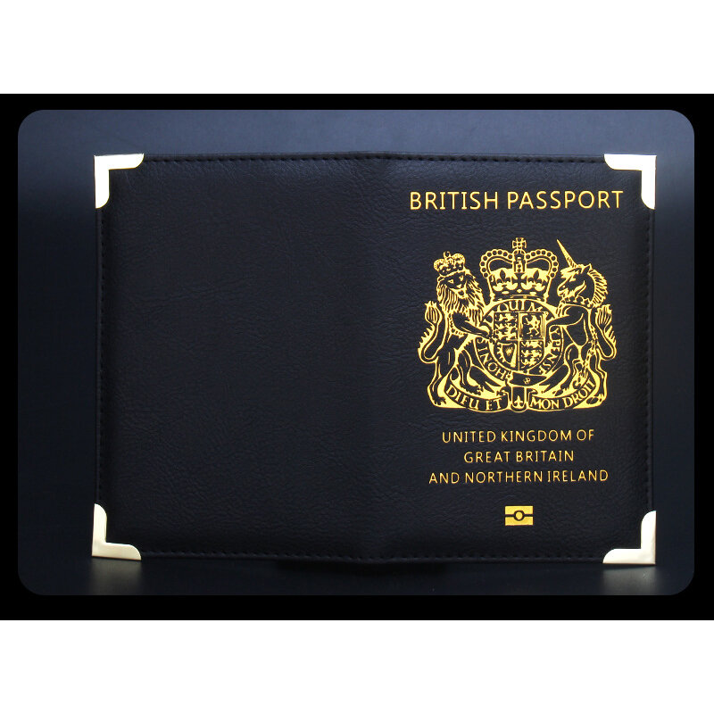UK Women Men Travel Passport Cover Pu Leather Passport Case for United Kingdom Great Britain British Card Holder Wallet