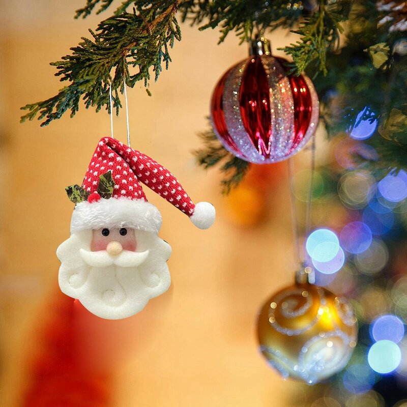 1 pz ornamenti di natale carino peluche babbo natale ciondolo albero di natale decorazioni appese per la casa 2024 capodanno Decor regali per bambini giocattolo