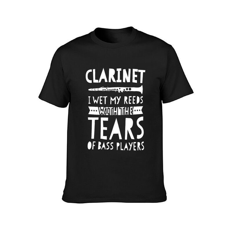 I Wet My Lens With Tears Of Brass Players' clarinete camiseta para hombres, gráficos de moda coreana, camisetas ajustadas para hombres