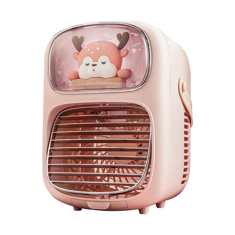 Mini Airconditioner Ventilator Leuke Huisdier Nachtlampje Camping Cooling Mister Fan Bureau Misting Fan