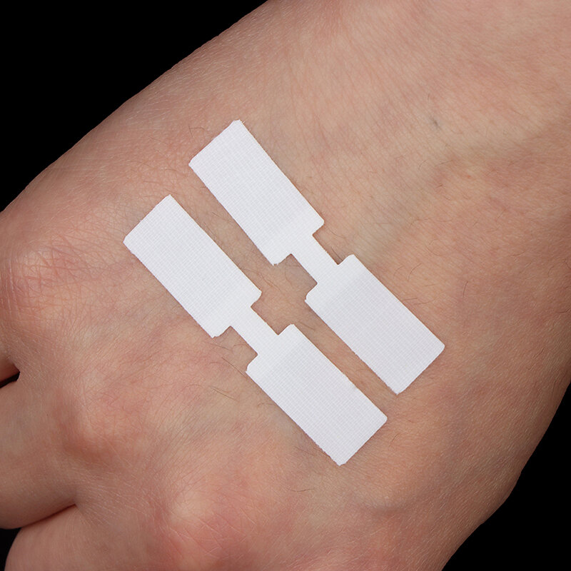 10 buah luar ruangan portabel Band-Aid ritsleting dasi penutup luka Patch hemostatik Patch luka cepat menjahit ritsleting Band-Aid