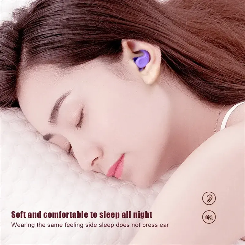 Tapones para los oídos de silicona suave para dormir, protección insonorizada para los oídos, reducción de ruido de silicona, tapón impermeable para natación