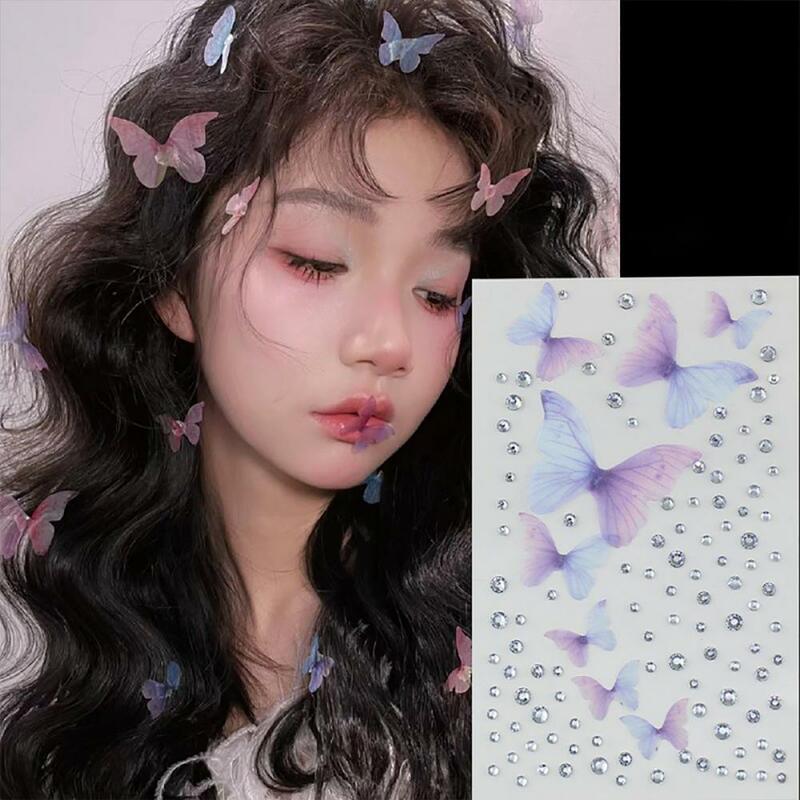 Dress-up Party Accessories Butterfly Face Stickers Ornamental Eye Makeup Accessory for Parties Festivals Self-adhesive for Face