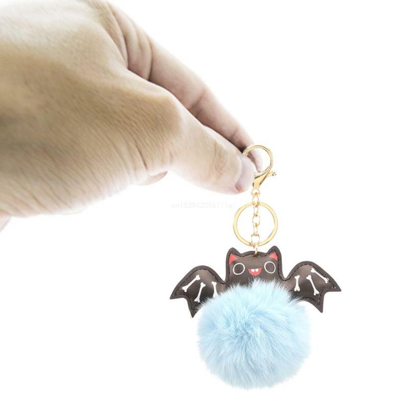 Portachiavi pipistrello Halloween Portachiavi animale Portachiavi con palla peluche carino Dropship