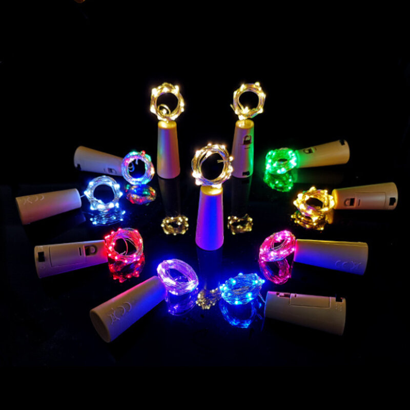 سلسلة أضواء زجاجة نبيذ الفلين LED ، أسلاك نحاسية ، ضوء خرافي ، عطلة ، حفل زفاف ، عيد الميلاد ، إكليل ، ديكور منزلي ، بطارية AG13