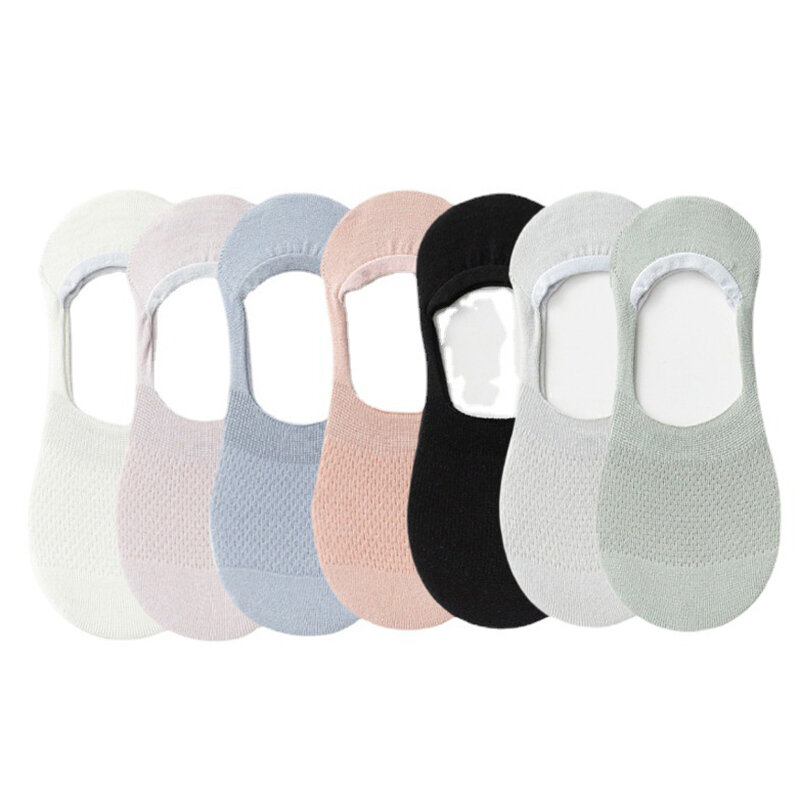 Calcetines invisibles de malla fina para mujer, medias tobilleras antideslizantes, transpirables, 1 par