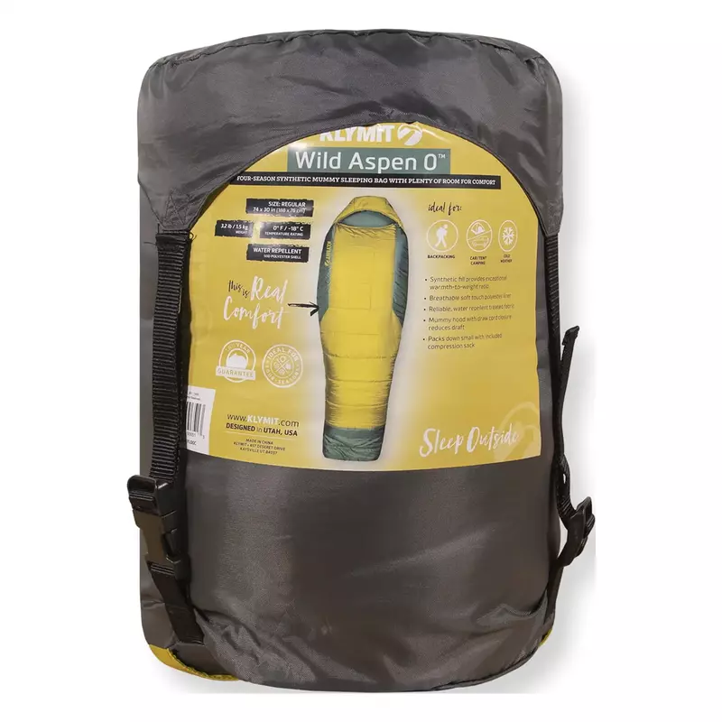 Спальный мешок Wild Aspen 0 (Zero), стандартный (желтый)