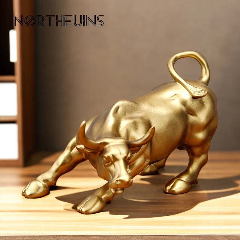 Northeuins Wall Street Bull Market Hars Ornamenten Feng Shui Fortune Standbeeld Rijkdom Beeldjes Voor Kantoor Interieur Desktop Decor