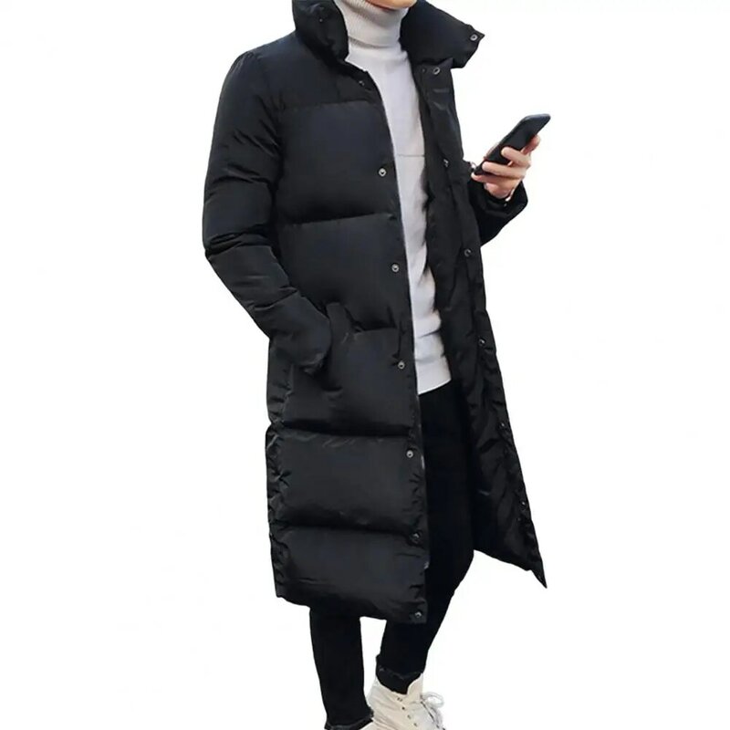 남성용 후드 재킷, 긴팔, 방한, 두꺼운 면 패딩 바람막이, 외투, 스트리트웨어, 단색, 겨울