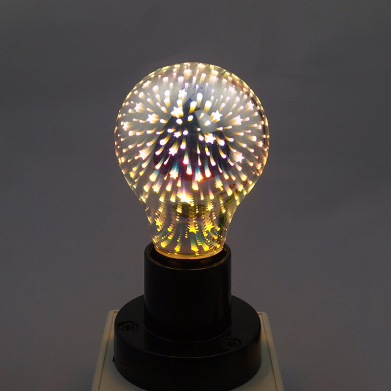 Lampu LED dekorasi 3D bohlam E27 6W 85-265V, lampu sorot antik Bintang kembang api