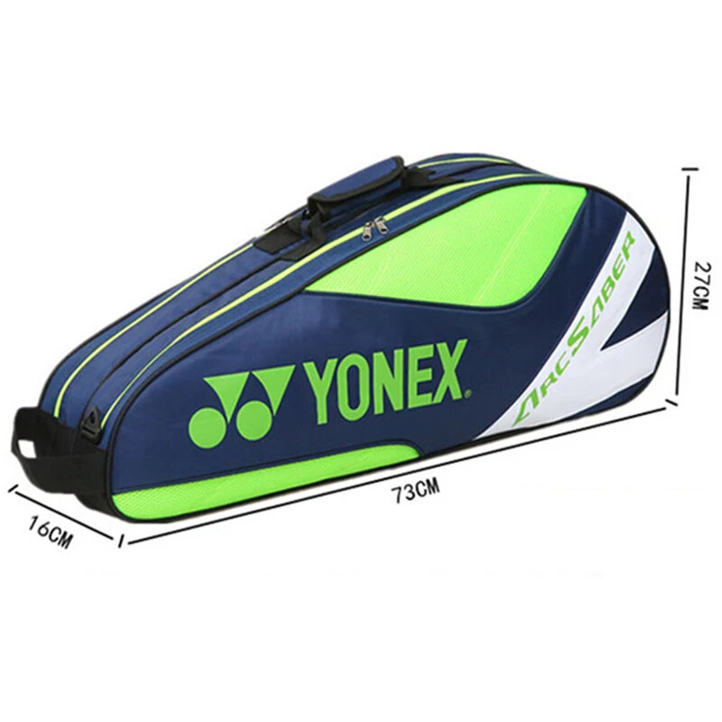 YONEX 진짜 가벼운 무게추 Yonex 배드민턴 라켓 가방, 신발 수납 공간이 있는 라켓 3 개, 남녀공용