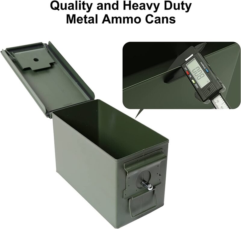 Metal 50 Cal Ammo może stal wojskowa Ammo Box armia sejf wodoodporna amunicja kosztowności przechowywanie zamykana może zablokować śruby