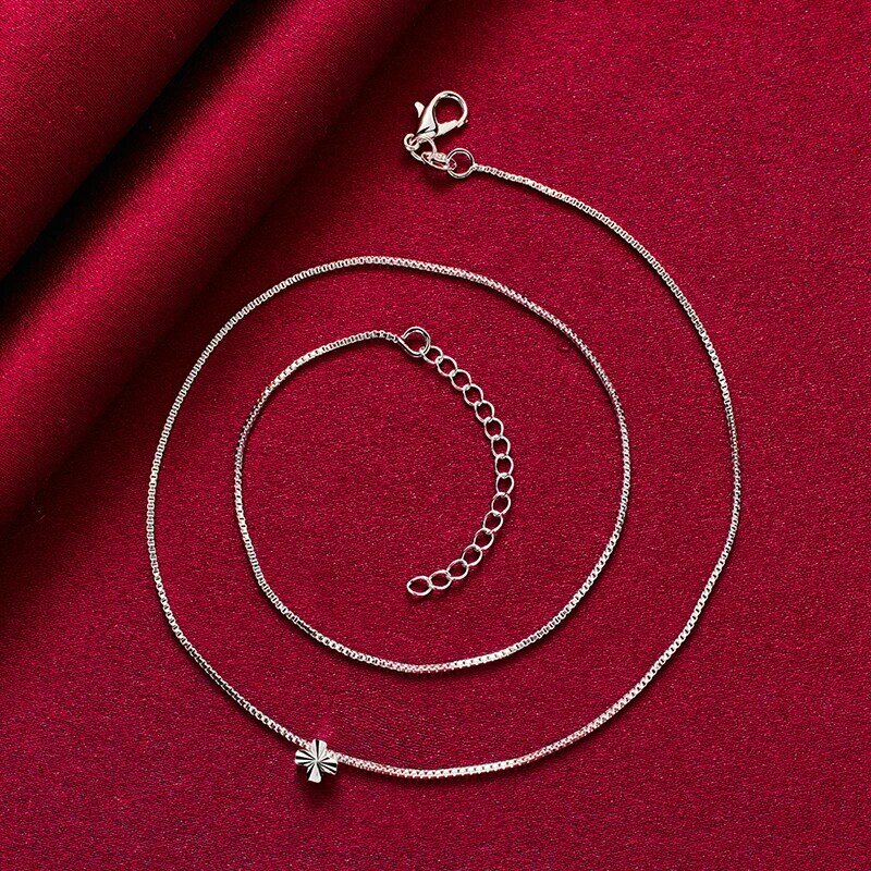 SHSTONE 925 Sterling Silver Box Chain accessori collana con ciondolo croce per le donne gioielli di moda di compleanno per feste di matrimonio