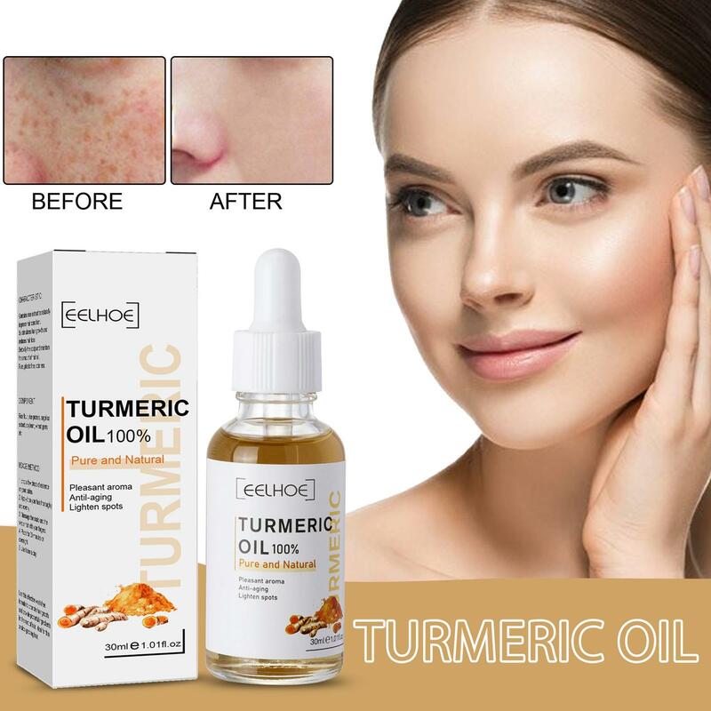 Pele de óleo de açafrão para clarear acne, corrector de manchas escuras, antienvelhecimento, cuidados faciais, pele brilhante, soro de clareamento, 10X