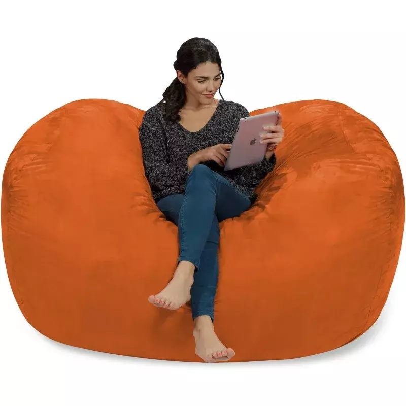 Chill Sack Sitzsack Stuhl: riesige 6 'Memory Foam Möbel tasche und große Liege-großes Sofa mit weichem Mikro faser bezug-orange