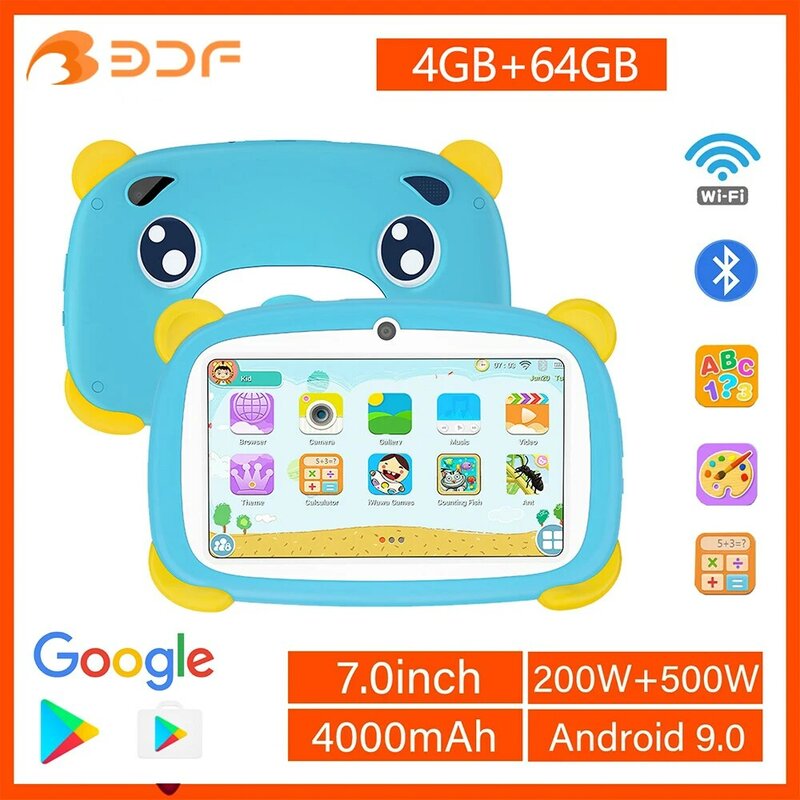 Tablet WiFi 5G anak-anak, pendidikan anak Tablet Pc Versi Global baru 5G WiFi, Tablet Quad Core 7 inci RAM 4GB ROM 64GB, hadiah anak-anak 4000mAh