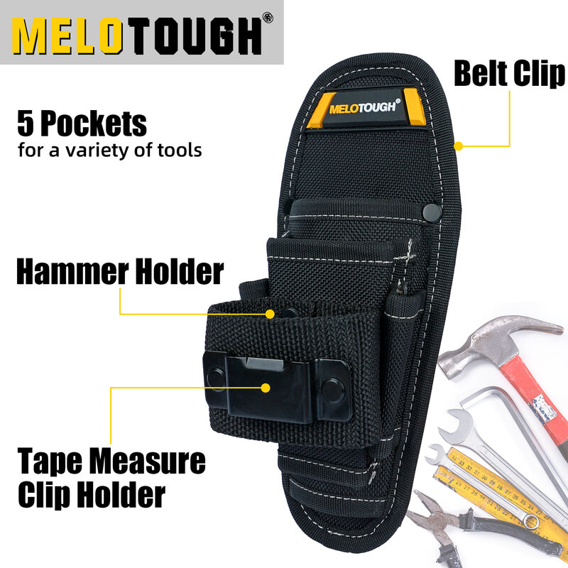 Small Tool Pouch with Belt Clip,Small Tool Holder Pouch, Min Work Organizer Tool Holster and Knife Holder with Hammer Holder