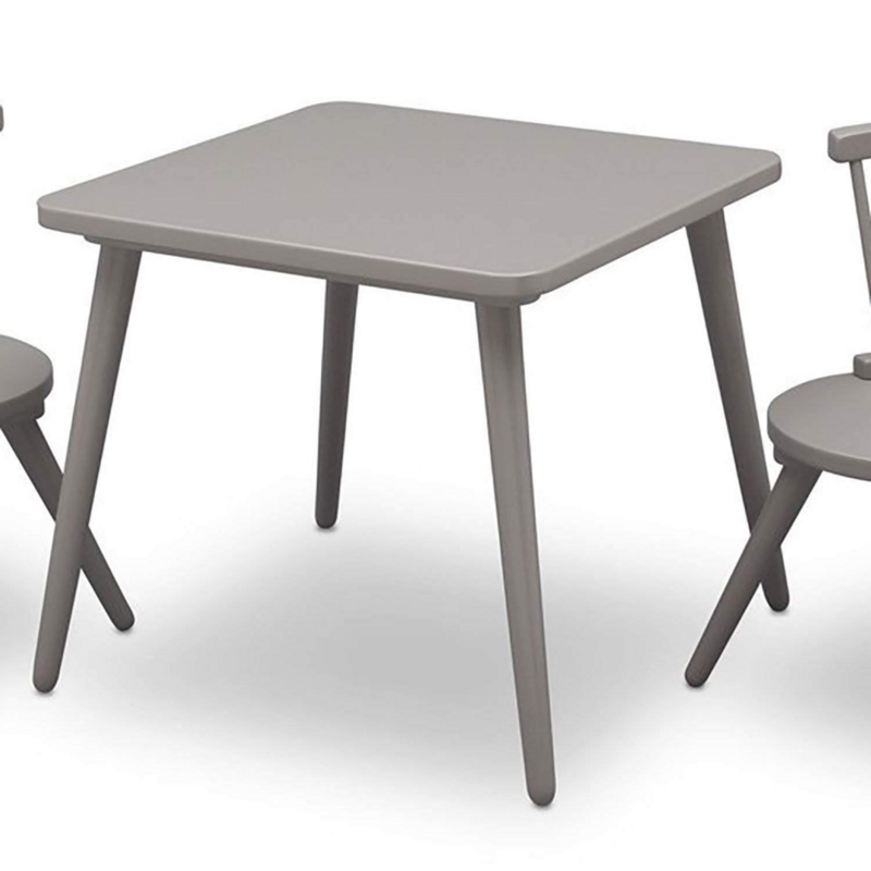 ウィンザー-グレーの子供用家具セット、椅子2脚、3点セット