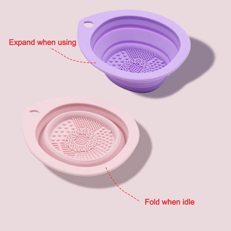 Foldable Makeup Brushes Cleaning Bowl New Multi-functional Silicone Gel Cleaner Bowl Cosmetic Washing Tool Women
