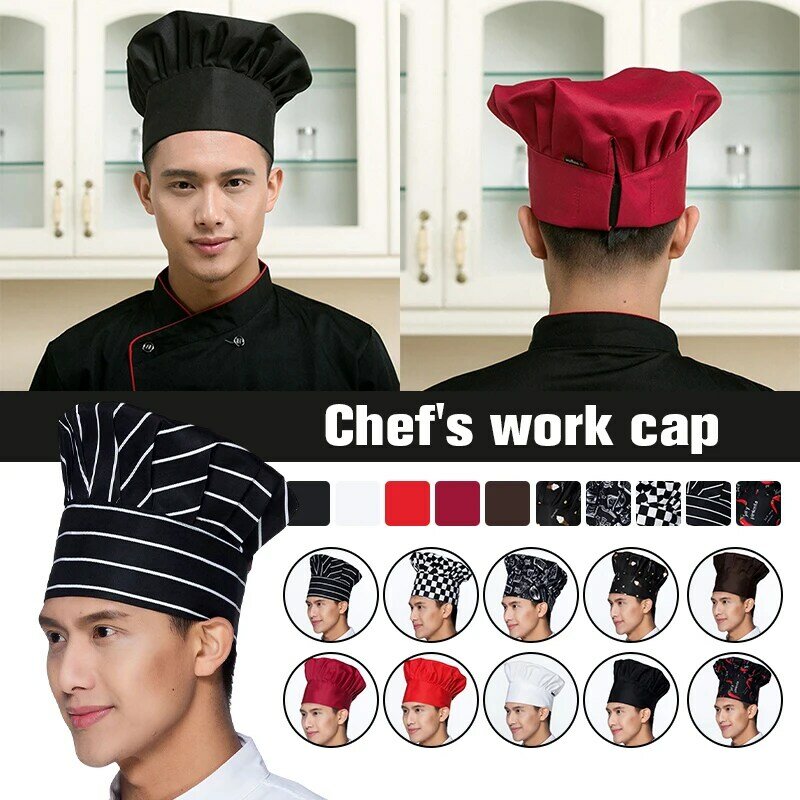Profissional chef chapéu restaurante cozinha cozinhar chapéus cafés do hotel garçom boné cozinhar bbq caps serviços de catering acessórios