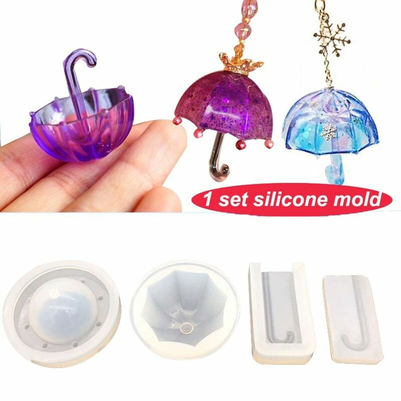 Molde de resina UV en forma de paraguas para fabricación de joyas, herramienta de joyería, colgante DIY, epoxi de silicona, lindo, 3D