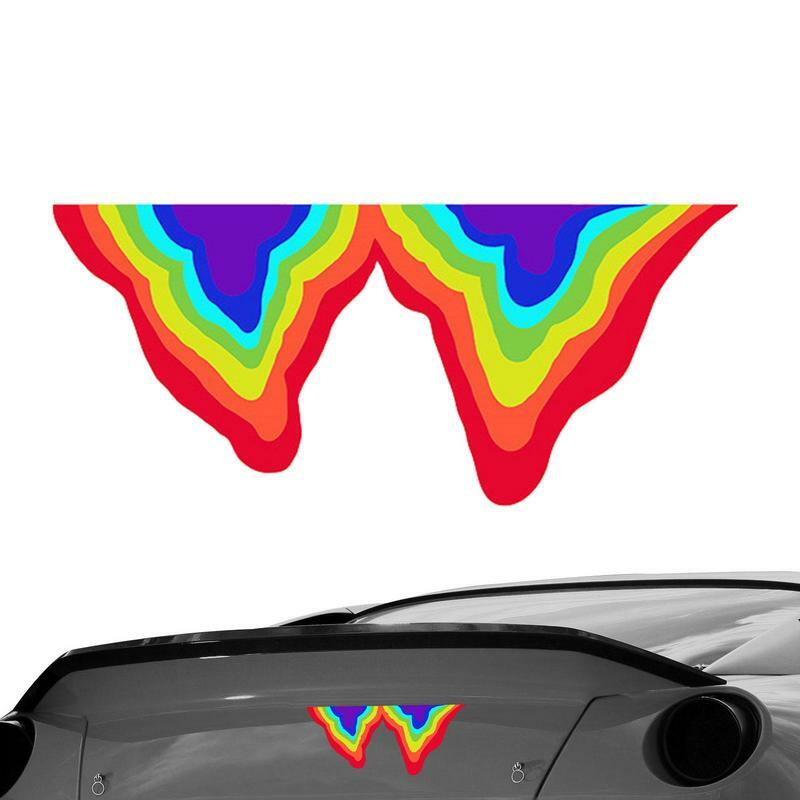 Rainbow Reflective Car Sticker Decoration Motorcycle Scooter Windshield Glass Window Body Fuel Tank Bumper Decals