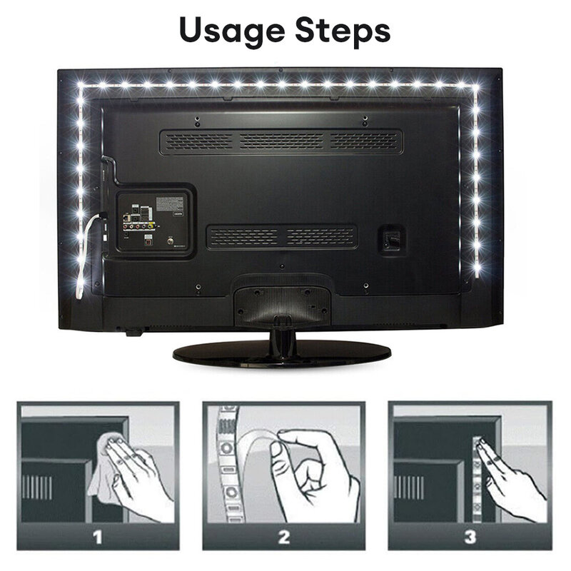 شريط إضاءة LED USB 5 فولت ، ضوء LED أبيض بارد دافئ ، شريط إضاءة LED للتلفزيون ، إضاءة خلفية ، خزانة غرفة النوم ، إضاءة DIY