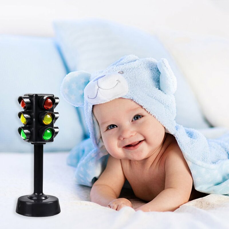 Mini panneaux de signalisation routière pour enfants, blocs lumineux, Puzzle, feux de circulation, jouets d'apprentissage précoce