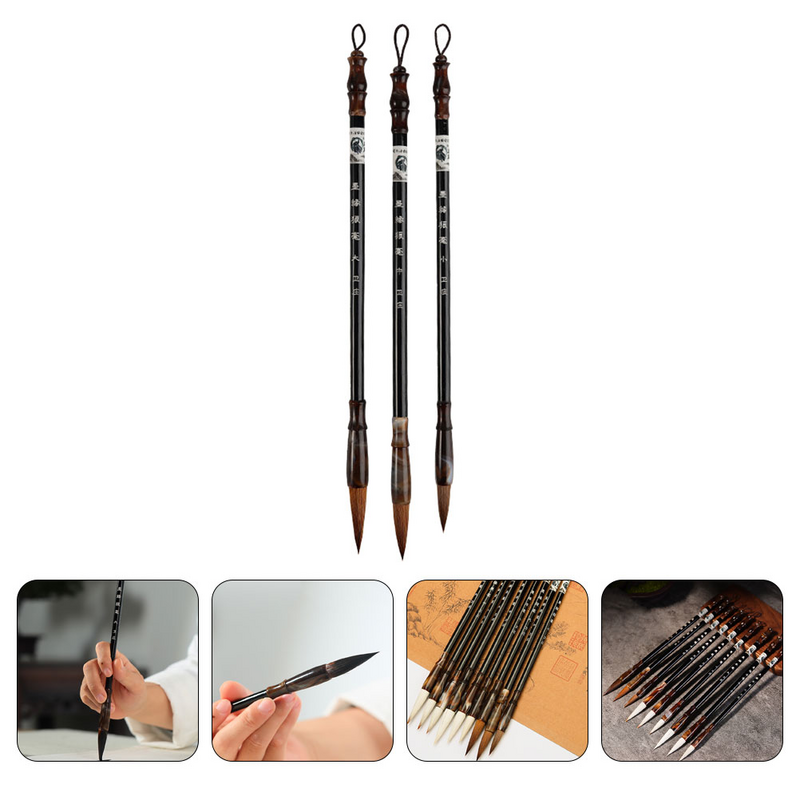 중국 전통 아시아 늑대 머리 붓펜, 붓글씨 펜, 붓글씨 펜