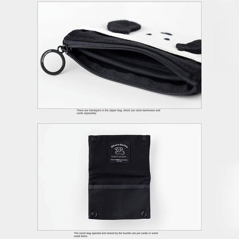 Korean Style Cartoon Coin Purse Earphone Bag Cartoon Animal Cute Card Bag Wear-resistant Fashion Foldable Change Pouch