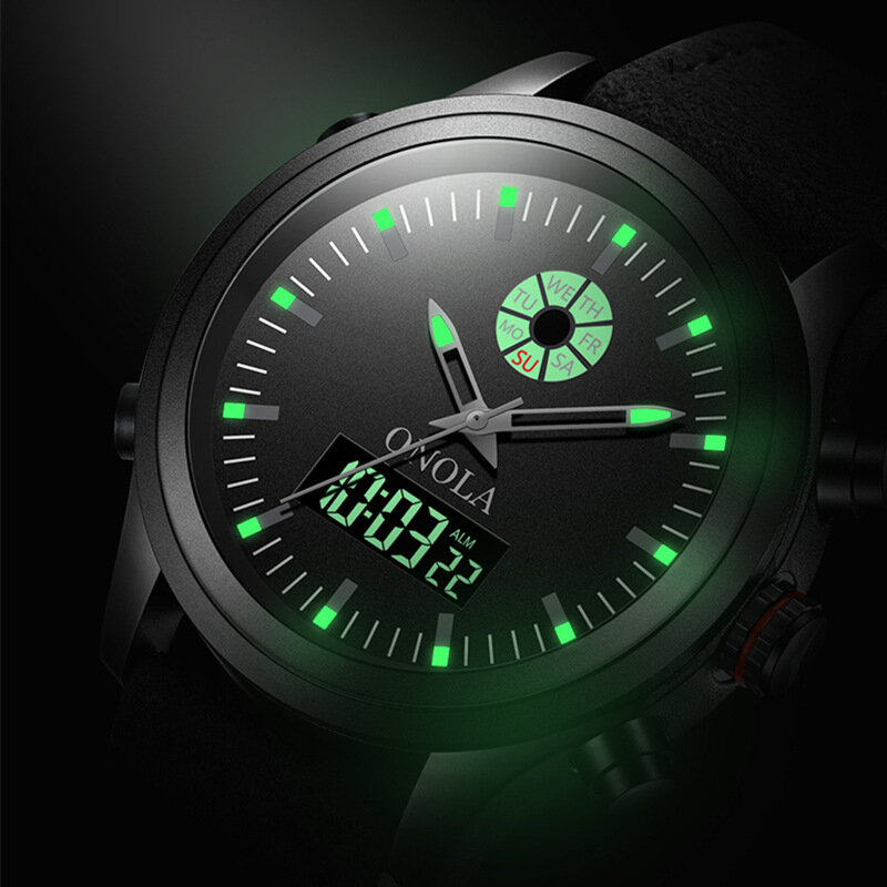 Fashion Sports Watch for Men Dual Display Digital Quartz Wristwatches Luminous Waterproof Male Clock with Box Relogio Masculino