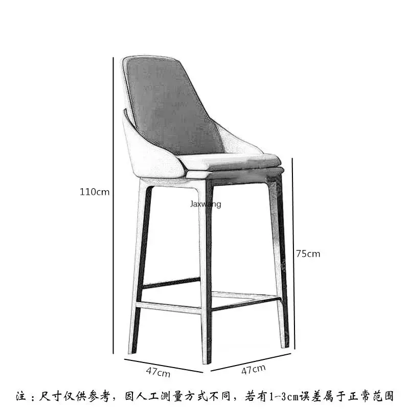 Customized Bar Chair Solid Wood Bar Chair Simple Modern Leather Household Island Hotel High feet Bar Stool for Kitchen Furniture
