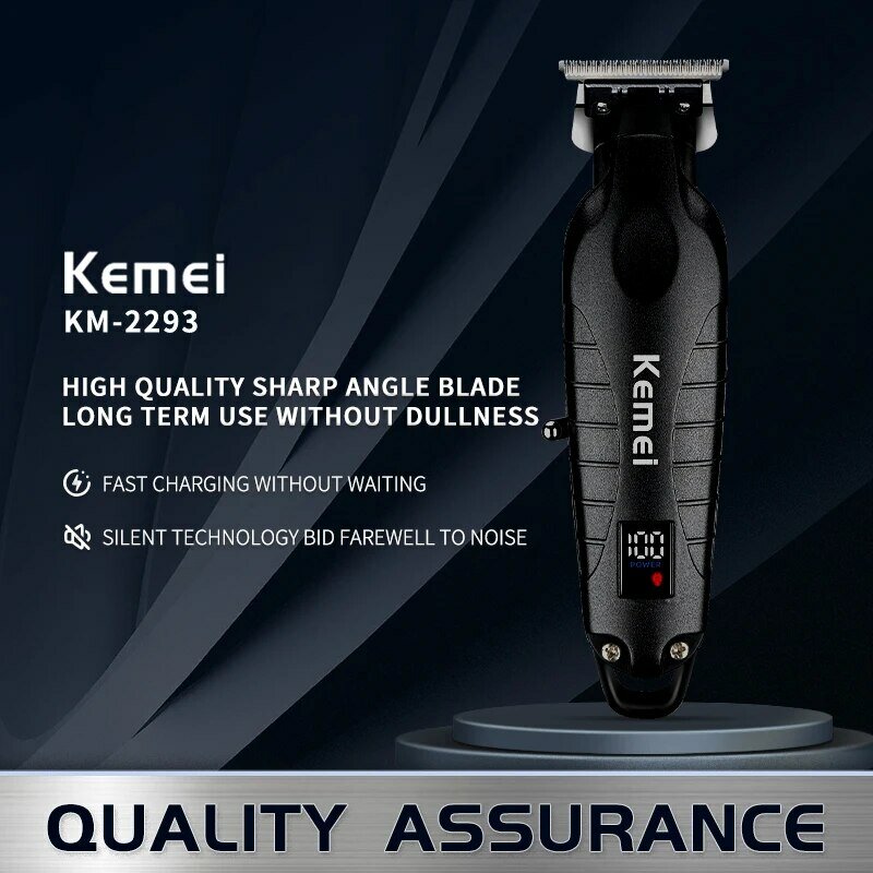 Kemei 2293 fryzjerska bezprzewodowa maszynka do włosów 0mm Zero Gapped maszynka do strzyżenia detali profesjonalna elektryczna maszyna do cięcia wykończenia