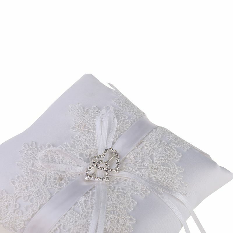 Travesseiro anel casamento pérola renda portador almofada marfim para travesseiro casamento praia