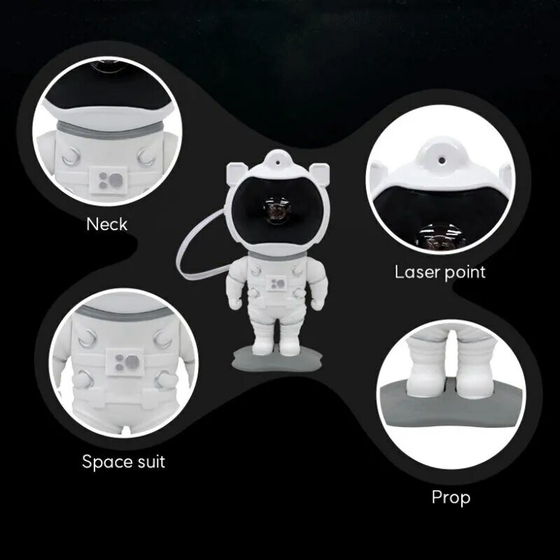 Luz de proyección de estrella astronauta, luz nocturna de astronauta, USB lleno de estrellas, luz ambiental, regalo para niños, nuevo
