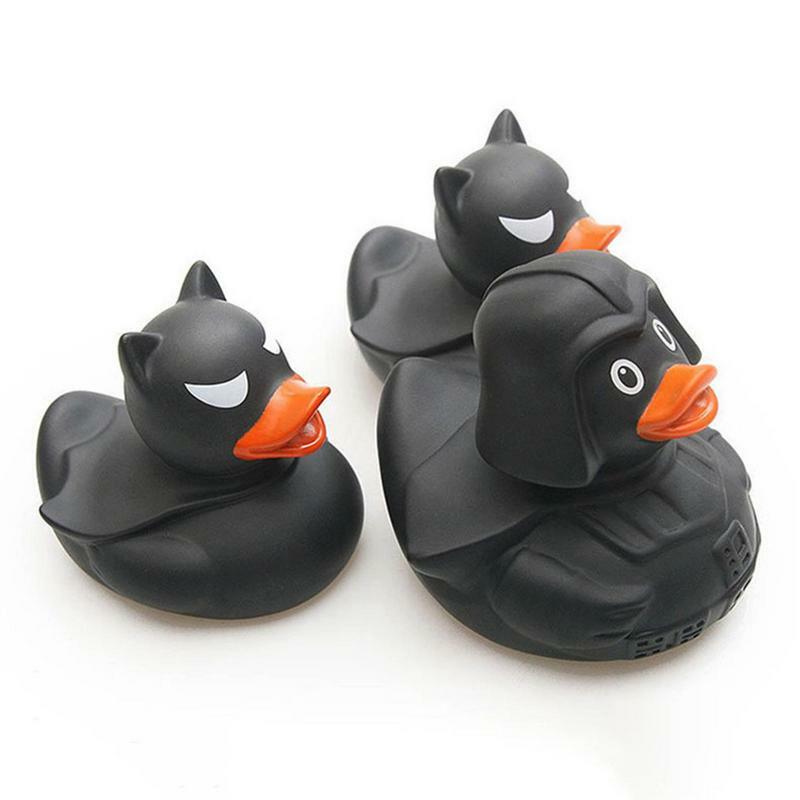 Gumowe kaczki śmieszne śmieszne Mini kaczki zabawki do kąpieli dla dzieci czarne kaczki Halloween wanny zabawki do basenu na urodzinowe prysznice i