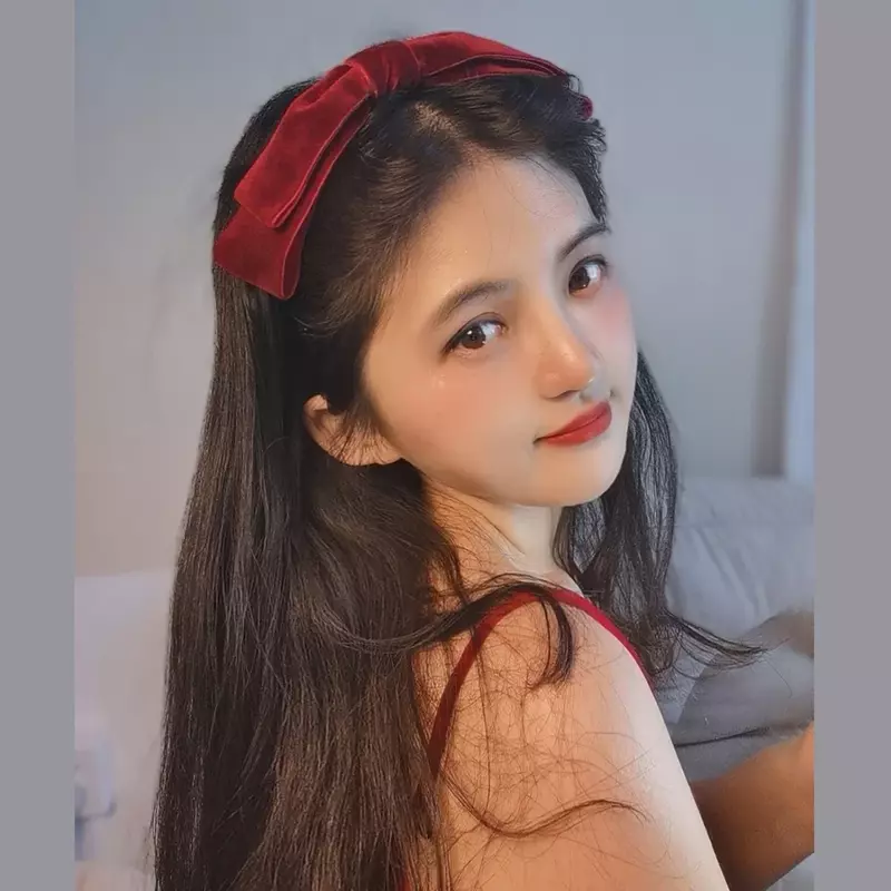 Elegante fascia per capelli con fiocco in velluto per donna coreana Retro fascia per ragazze cerchio Vintage per accessori per fasce per capelli per feste