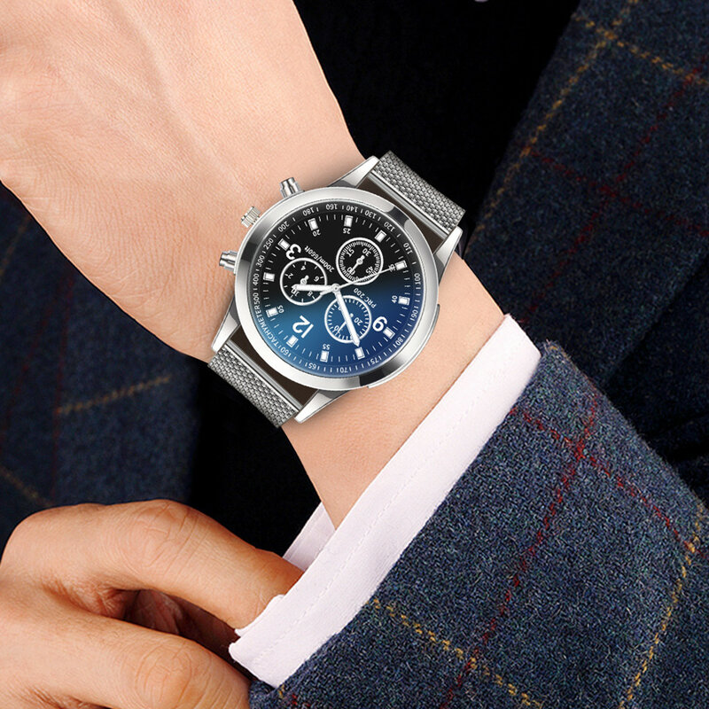 Quartz Watch for Men, Relógios casuais de luxo, Relógio Dial Bracele