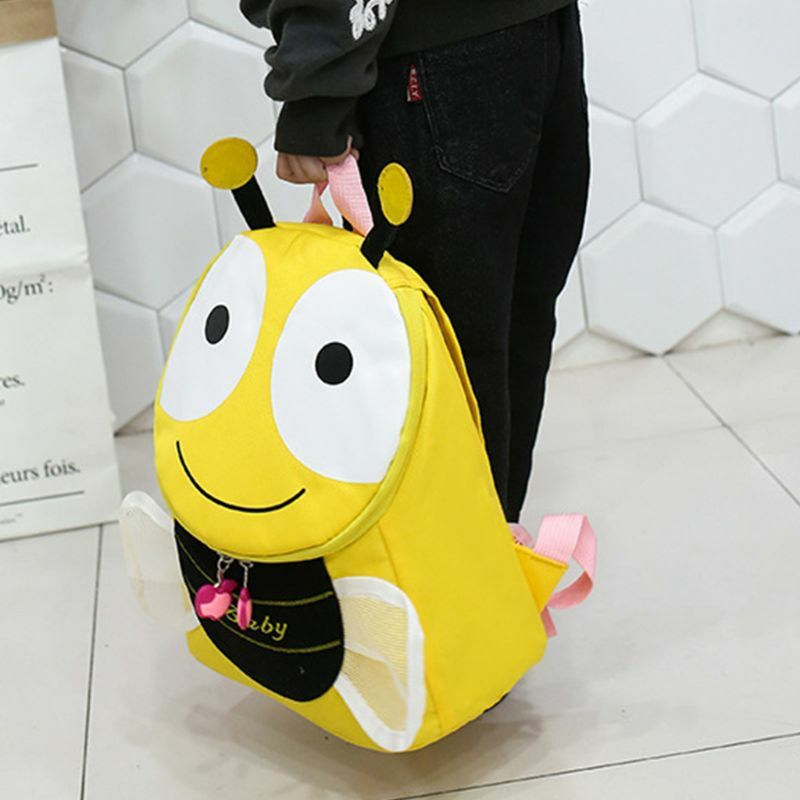 E74B ファッション面白いかわいい蜂漫​​画バックパック幼児ミニ幼稚園スクールバッグ
