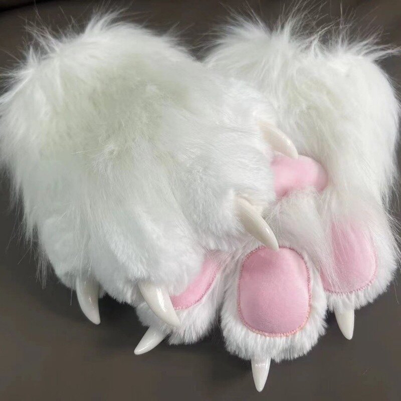 Fursuit Kigurumi Cat Paws Cartoon peluche Furry Cat Cosplay Kig Costume Nail Tiger Claws Full Finger Mittens Story Tell 2pcs