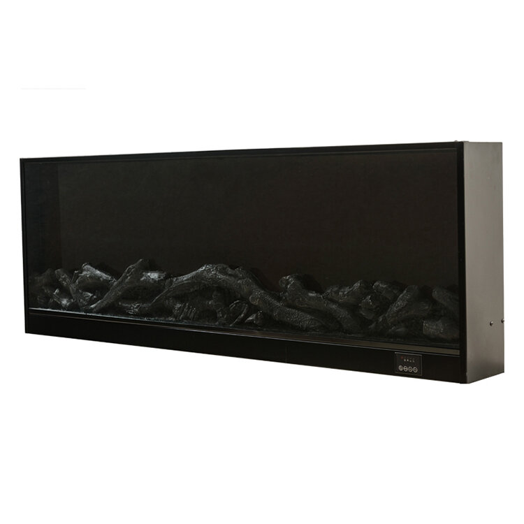 High-End Luxus schwarz Wand halterung elektrischen Kamin Innen LED dekorative Smart 60-Zoll-Kamine in sätze für Wohnzimmer