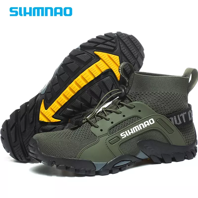 Sapatos de pesca antiderrapantes respiráveis para homens, escalada de montanha, calçados esportivos para caminhada e caminhada, tênis de caminhada e ciclismo