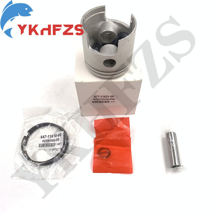 For Yamaha Outboard Motor 2T 5D E8D Diameter：50MM 677-11631-00 Boat Accessories 677-11631 Piston Set