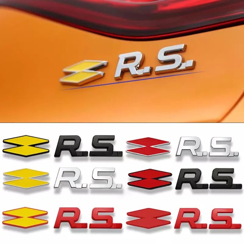 Car Metal GT RS Sport Badge Emblem Decal Sticker For Renault Logan Clio Megane Kangoo 1 2 3 4 Captur Espace Twingo Duster Kadjar